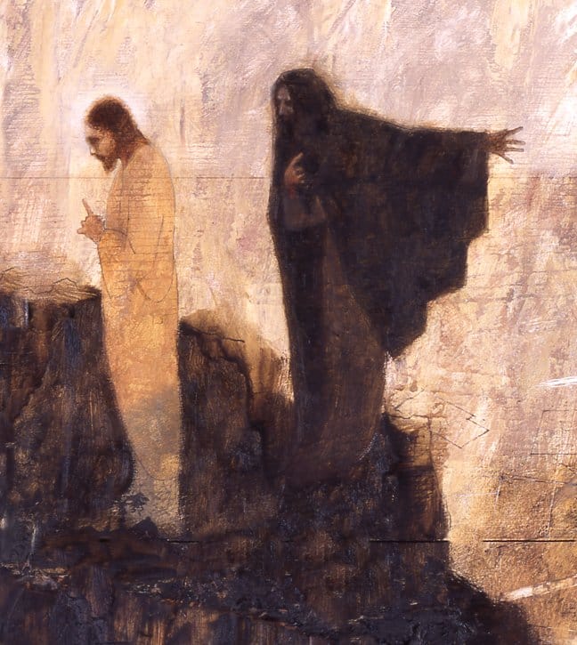 Temptation of Christ. J. Kirk Richards. (detail)